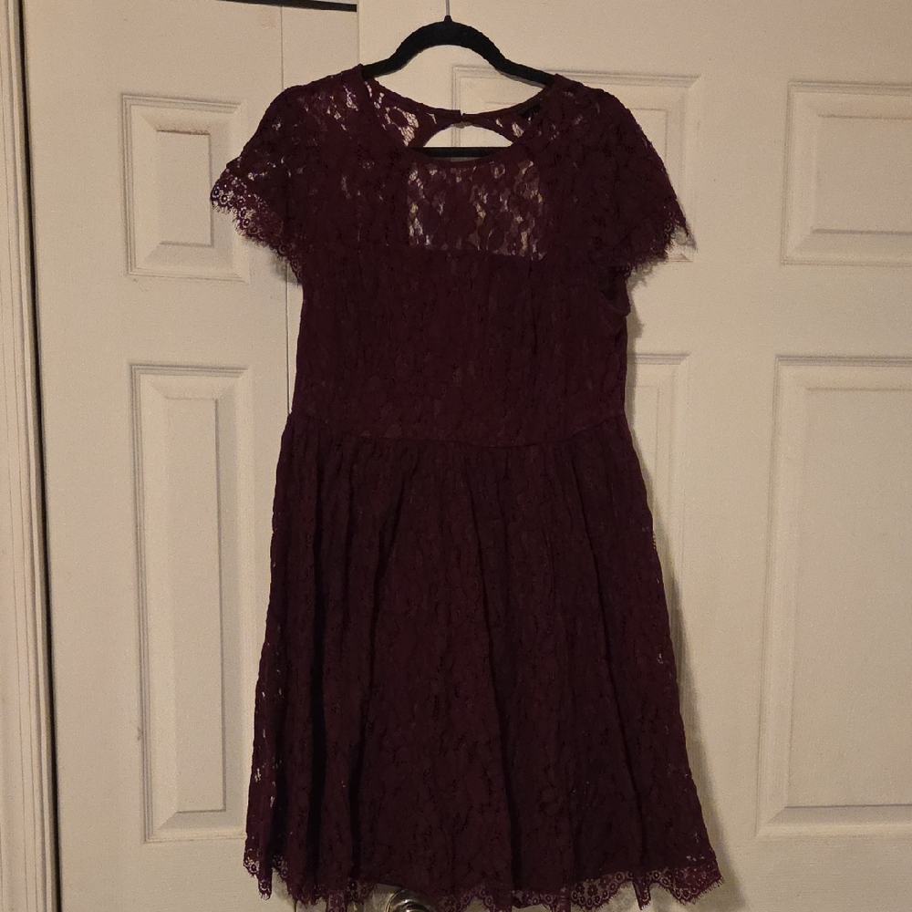 Torrid Deep Red Lace Mini Dress
